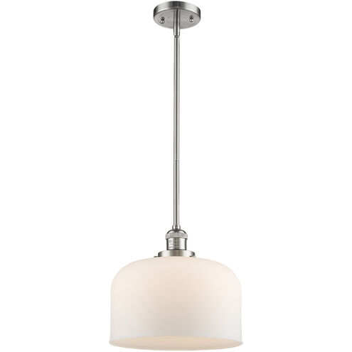 Franklin Restoration Bell 1 Light 12 inch Brushed Satin Nickel Mini Pendant Ceiling Light in Incandescent, Matte White, Franklin Restoration